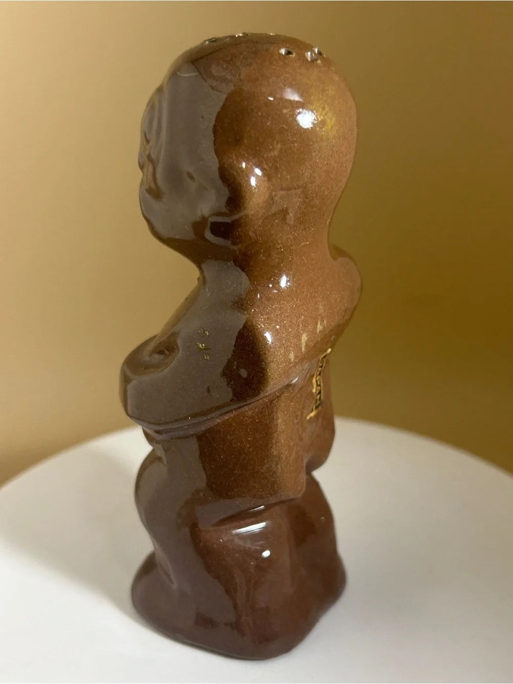 Vintage 1960’s Trader Vic’s Tiki Figure, Ceramic Salt Shaker, Dark Brown, Japan